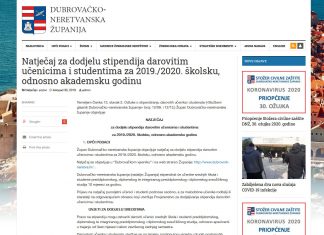 Natječaj za dodjelu stipendija darovitim studentima za 2019./2020. akademsku godinu