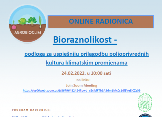 Online radionica „Bioraznolikost – podloga za uspješniju prilagodbu poljoprivrednih kultura klimatskim promjenama“