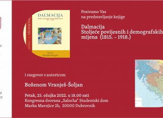 Predstavljanje knjige „Dalmacija. Stoljeće povijesnih i demografskih mijena (1815. – 1918.)“
