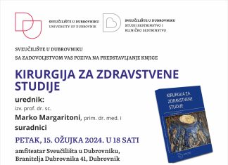 Promocija udžbenika ‘Kirurgija za zdravstvene studije’ urednika izv. prof. dr. sc. Marka Margaritonija i suradnika