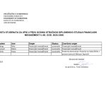 Rang lista diplomski studij Financijski menadzment