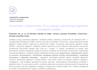Prvi Laboratorij digitalnih i medijskih politika održan u Dubrovniku