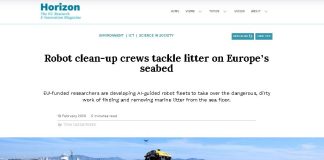 Article on SeaClear2.0 Published in Horizon Magazine