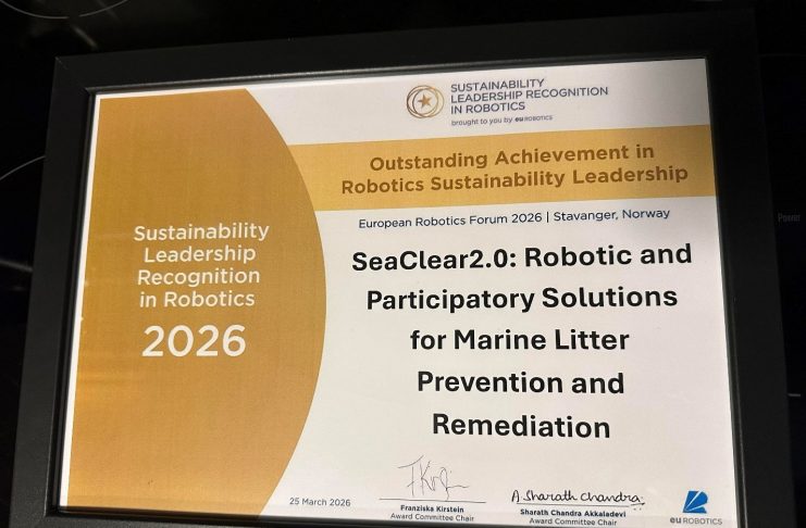 SeaClear 2.0 Recognized for Contribution to Sustainable Robotics at the European Robotics Forum 2026