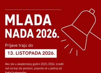 Objavljen javni poziv za prijavu radova na studentsku nagradu ‘Mlada nada’ 2026