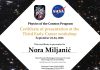 Nora Miljanić održala predavanje na međunarodnoj NASA-inoj radionici ‘Physics of the Cosmos’