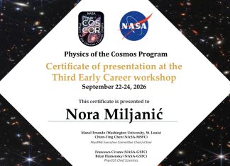 Nora Miljanić održala predavanje na međunarodnoj NASA-inoj radionici ‘Physics of the Cosmos’