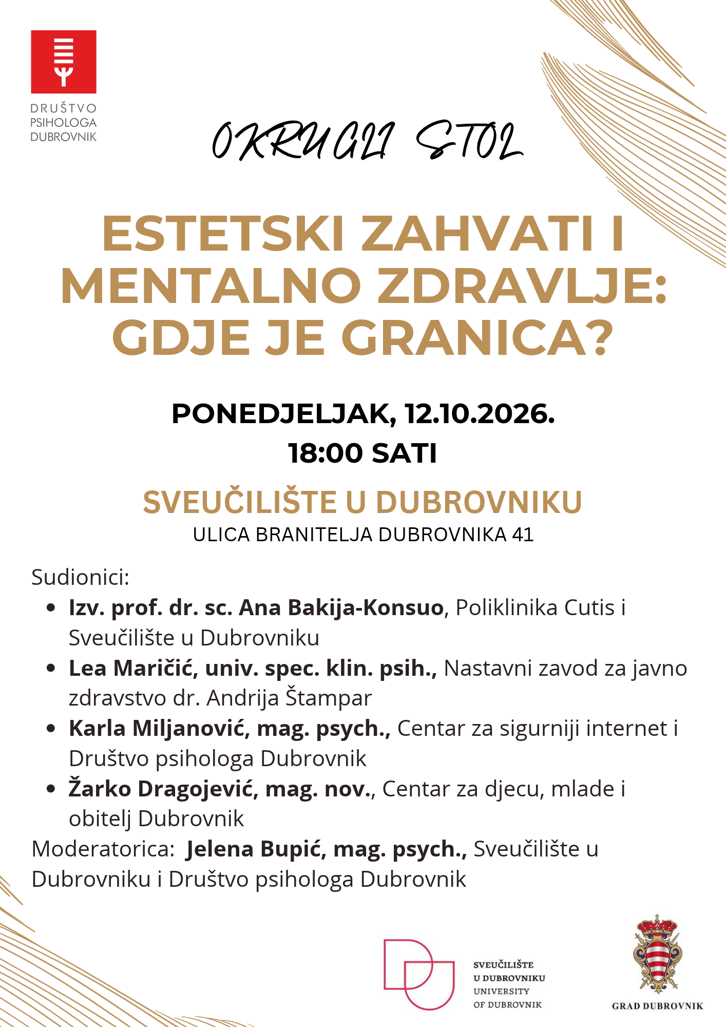 Poziv na Okrugli stol 2026. Estetski zahvati i mentalno zdravlje gdje je granica
