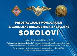 Predstavljanje monografije 5. gardijske brigade Hrvatske vojske ‘Sokolovi’ u Dubrovniku